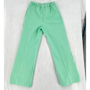 Vintage 60’s Montgomery Ward mint Green Striped Pants Women’s size 12 Polyester
